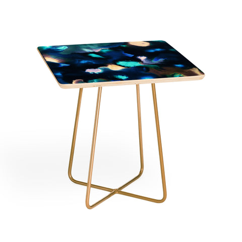 Ninola Design Textural Abstract Watercolor Blue Side Table