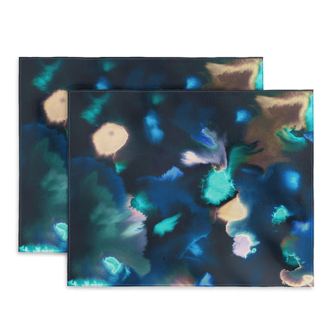 Ninola Design Textural Abstract Watercolor Blue Placemat