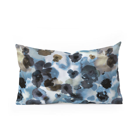 Ninola Design Textural Flowers Abstract Oblong Throw Pillow