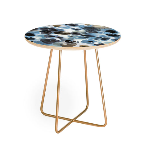 Ninola Design Textural Flowers Abstract Round Side Table