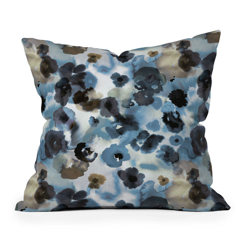 Ninola Design Textural Flowers Abstract Throw Pillow