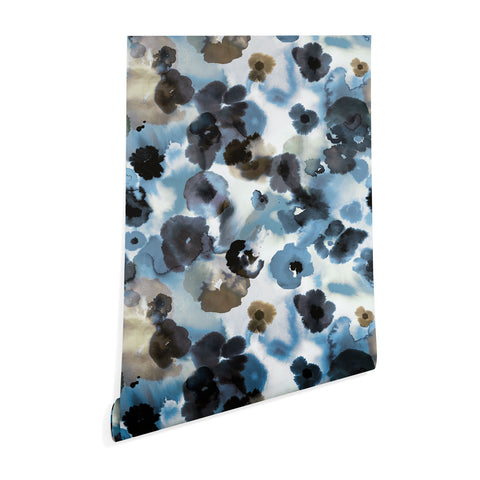 Ninola Design Textural Flowers Abstract Wallpaper