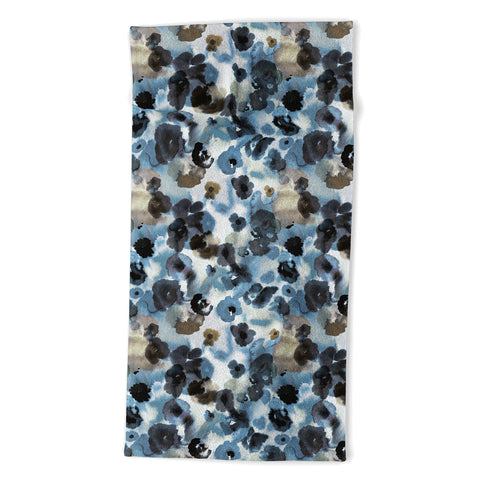 Ninola Design Textural Flowers Abstract Beach Towel