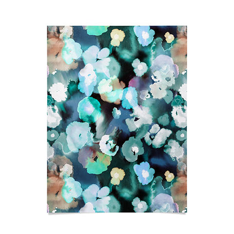 Ninola Design Textural Flowers Light Blue Poster