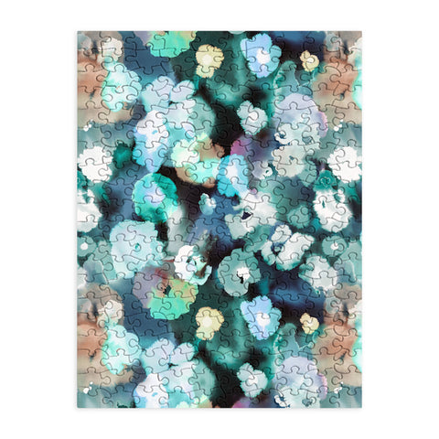 Ninola Design Textural Flowers Light Blue Puzzle