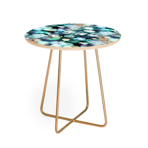 Ninola Design Textural Flowers Light Blue Round Side Table