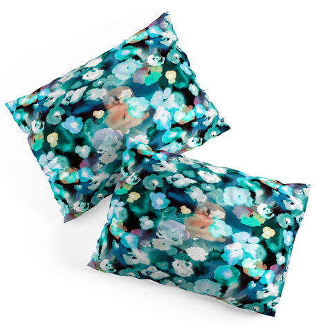 Ninola Design Textural Flowers Light Blue Pillow Shams