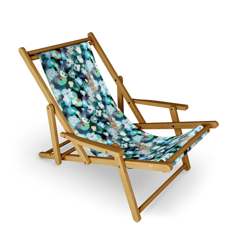 Ninola Design Textural Flowers Light Blue Sling Chair
