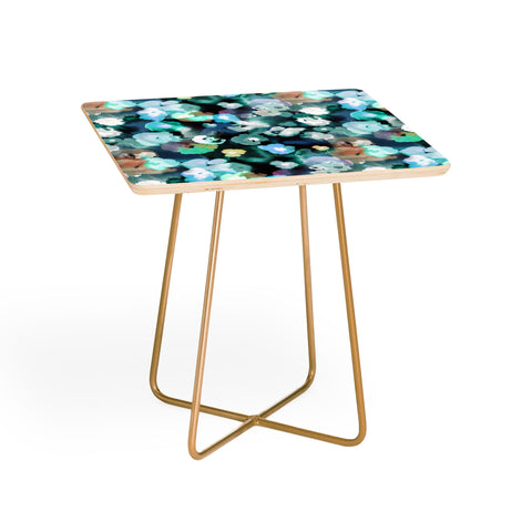 Ninola Design Textural Flowers Light Blue Side Table