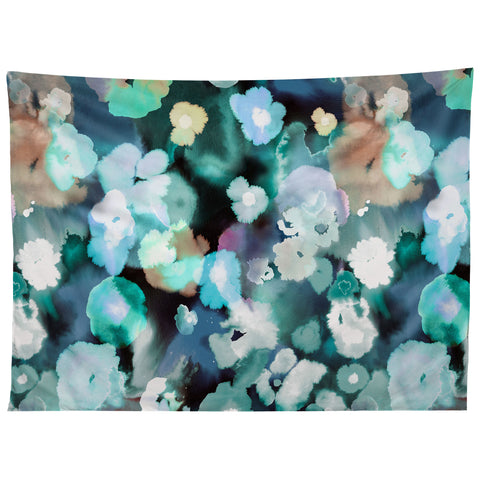 Ninola Design Textural Flowers Light Blue Tapestry