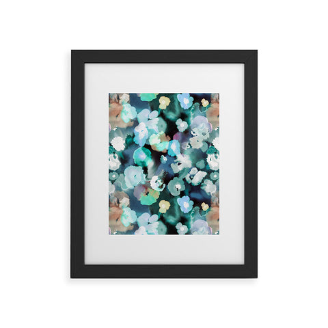Ninola Design Textural Flowers Light Blue Framed Art Print