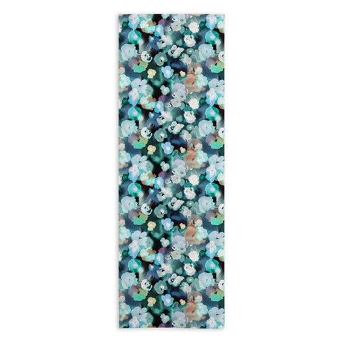 Ninola Design Textural Flowers Light Blue Yoga Towel