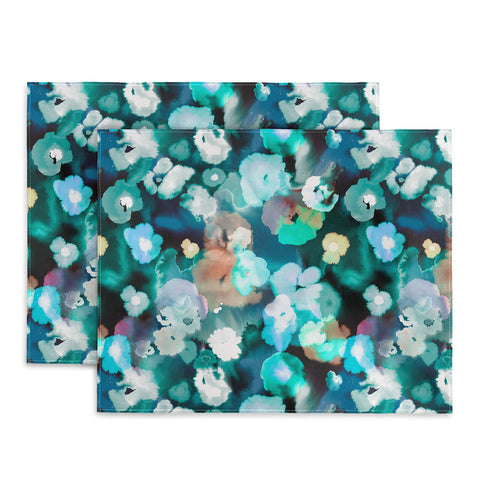Ninola Design Textural Flowers Light Blue Placemat