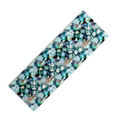Ninola Design Textural Flowers Light Blue Yoga Mat