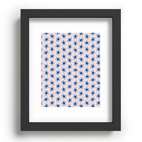 Ninola Design Tiny Flowers Blue Pastel Recessed Framing Rectangle