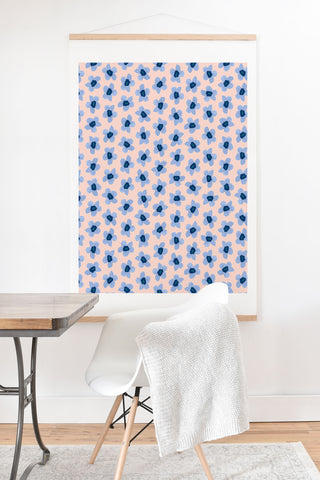 Ninola Design Tiny Flowers Blue Pastel Art Print And Hanger