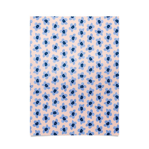 Ninola Design Tiny Flowers Blue Pastel Poster