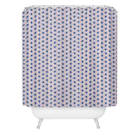 Ninola Design Tiny Flowers Blue Pastel Shower Curtain
