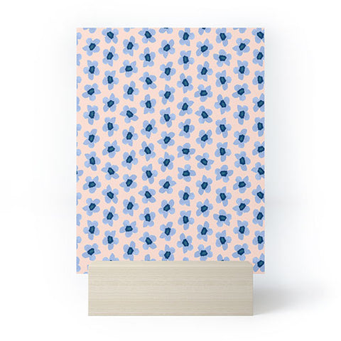 Ninola Design Tiny Flowers Blue Pastel Mini Art Print