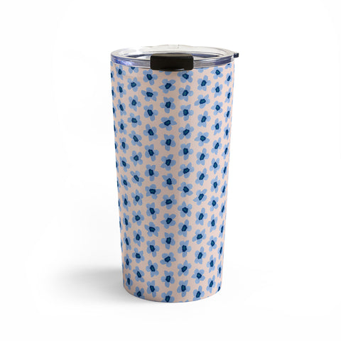 Ninola Design Tiny Flowers Blue Pastel Travel Mug