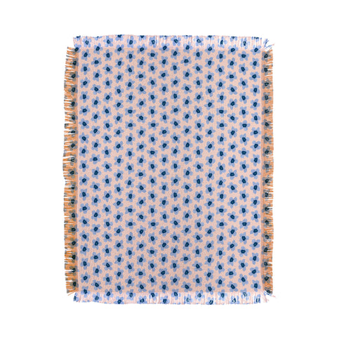 Ninola Design Tiny Flowers Blue Pastel Throw Blanket