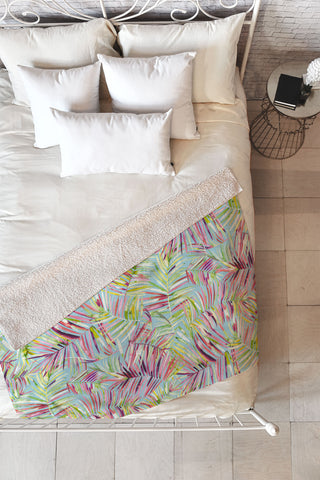 Ninola Design Tranquility Palms Fleece Throw Blanket