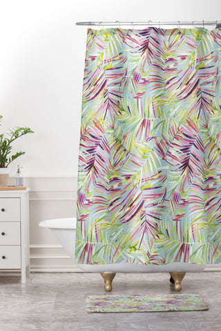 Ninola Design Tranquility Palms Shower Curtain And Mat
