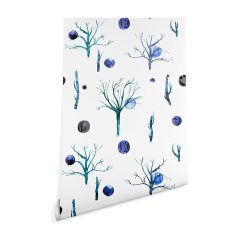 Ninola Design Trees branches Blue Wallpaper