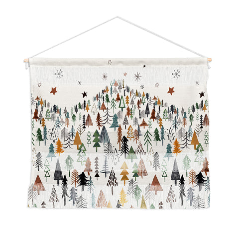 Ninola Design Trees Forest Landscape Green Gold Wall Hanging Landscape