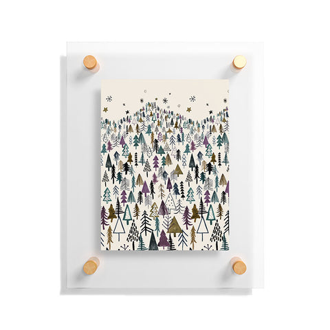 Ninola Design Trees Forest Night Floating Acrylic Print