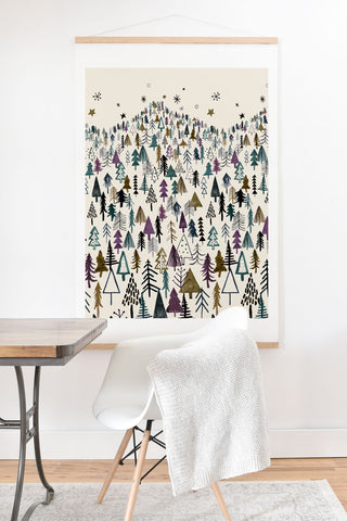 Ninola Design Trees Forest Night Art Print And Hanger