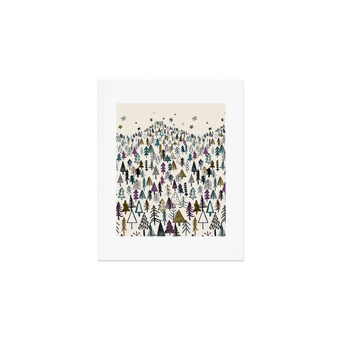 Ninola Design Trees Forest Night Art Print