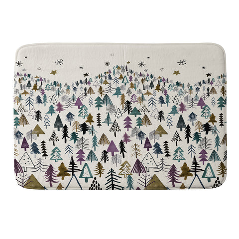 Ninola Design Trees Forest Night Memory Foam Bath Mat