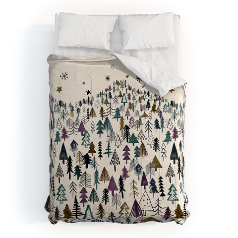 Ninola Design Trees Forest Night Comforter