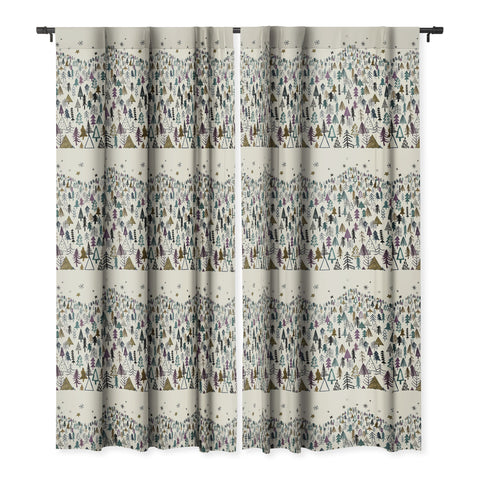 Ninola Design Trees Forest Night Blackout Window Curtain