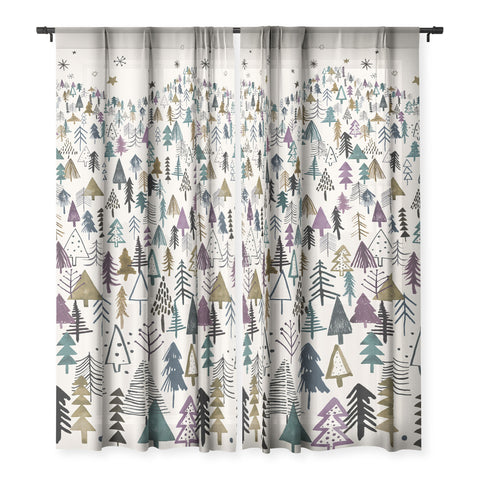 Ninola Design Trees Forest Night Sheer Non Repeat
