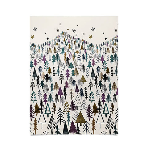 Ninola Design Trees Forest Night Poster