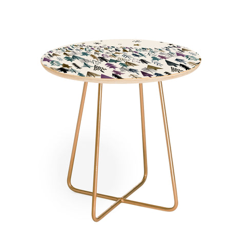 Ninola Design Trees Forest Night Round Side Table