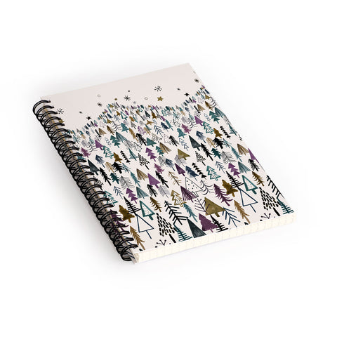Ninola Design Trees Forest Night Spiral Notebook