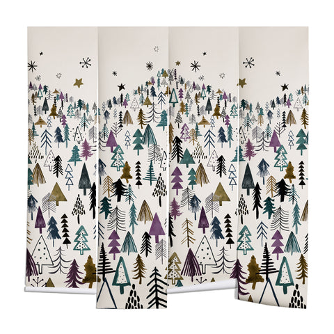Ninola Design Trees Forest Night Wall Mural