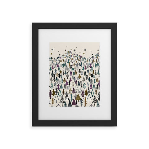 Ninola Design Trees Forest Night Framed Art Print
