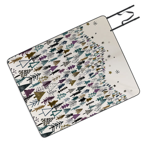 Ninola Design Trees Forest Night Picnic Blanket