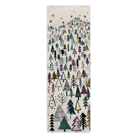 Ninola Design Trees Forest Night Yoga Towel