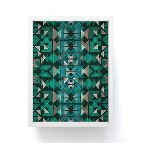 Ninola Design Tribal Boho Nomadic Green Framed Mini Art Print