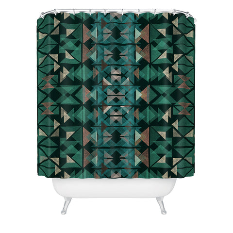 Ninola Design Tribal Boho Nomadic Green Shower Curtain