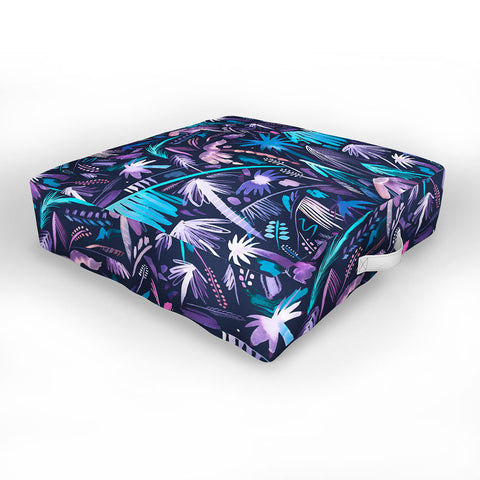 Ninola Design Tropical Expressive Jungle Summer Night Outdoor Floor Cushion
