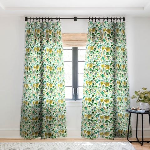 Ninola Design Tropical Expressive Palms Sheer Window Curtain