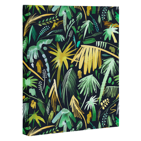 Ninola Design Tropical Expressive Palms Dark Art Canvas