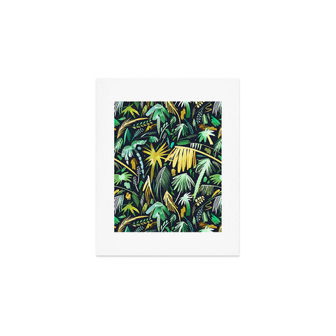 Ninola Design Tropical Expressive Palms Dark Art Print