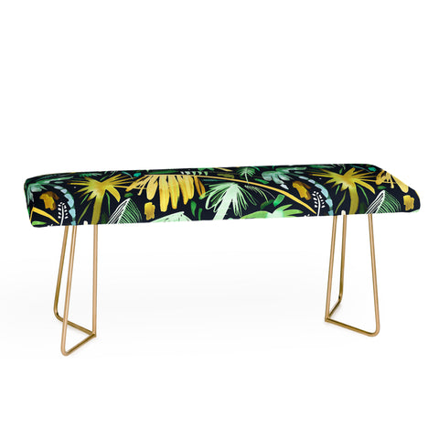 Ninola Design Tropical Expressive Palms Dark Bench